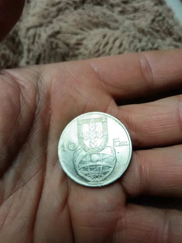 Moneda 10 Escudos Portugal Plata