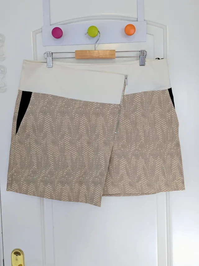 Falda Karen Millen T.44 Beige/Blanco