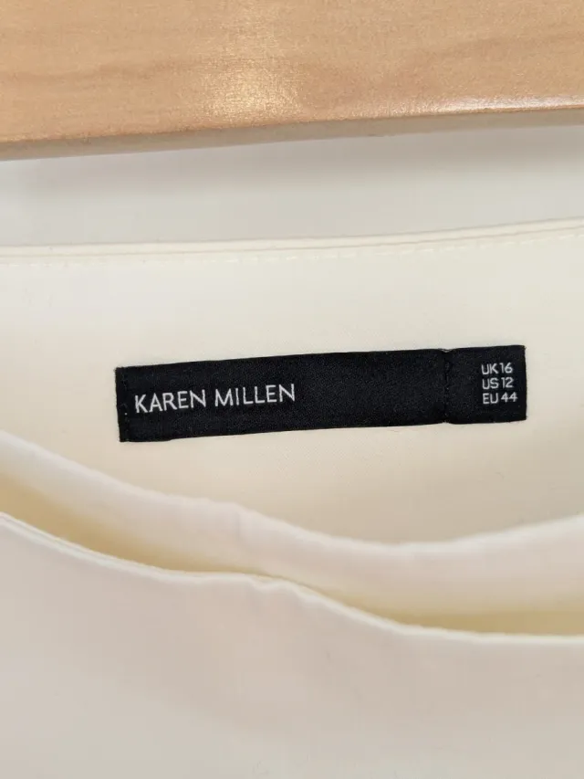 Falda Karen Millen T.44 Beige/Blanco