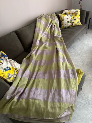 Tenda chiffon a righe viola e verde