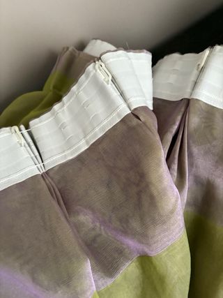 Tenda chiffon a righe viola e verde