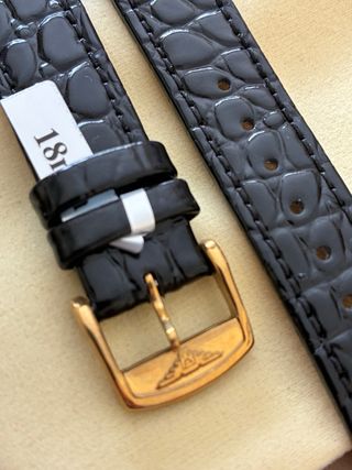 Correa de reloj de piel negra para Longines