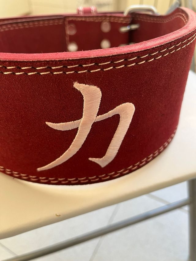 Cinturón Halterofilia Cuero Rojo