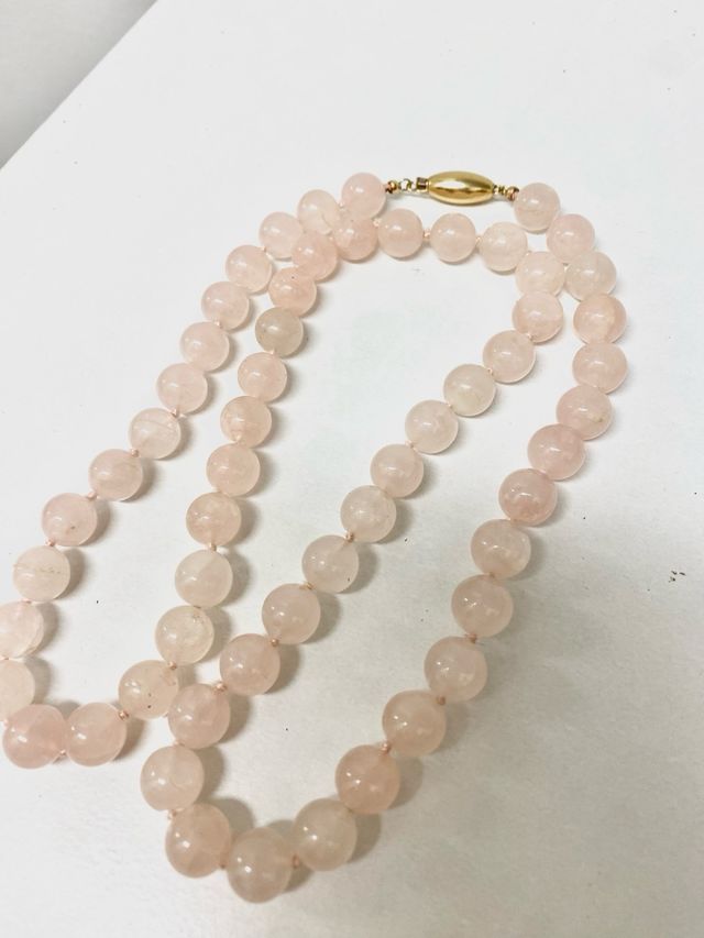 collana quarzo rosa con chiusura oto