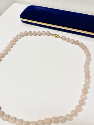 collana quarzo rosa con chiusura oto