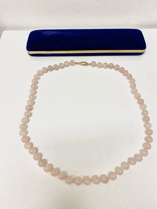 collana quarzo rosa con chiusura oto