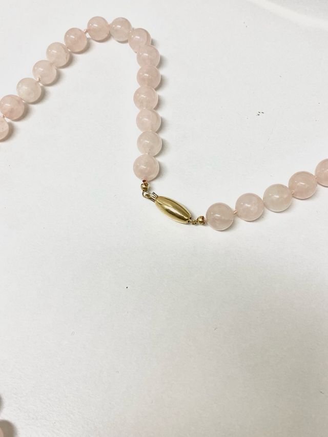 collana quarzo rosa con chiusura oto