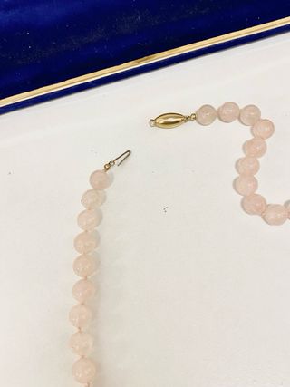 collana quarzo rosa con chiusura oto