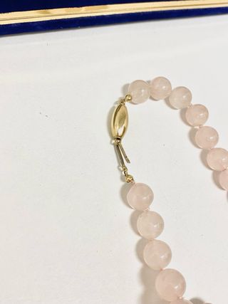 collana quarzo rosa con chiusura oto