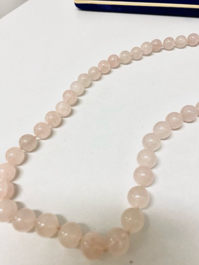 collana quarzo rosa con chiusura oto