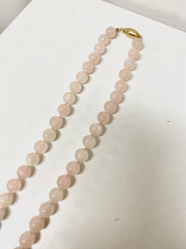 collana quarzo rosa con chiusura oto