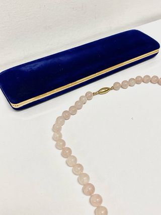 collana quarzo rosa con chiusura oto