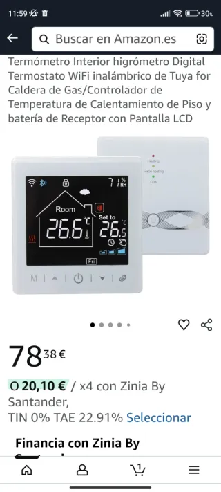 Termostato RF Boiler Inteligente Wifi Tuya