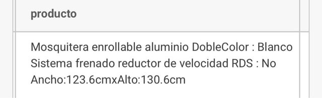 Mosquitera enrollable doble blanca