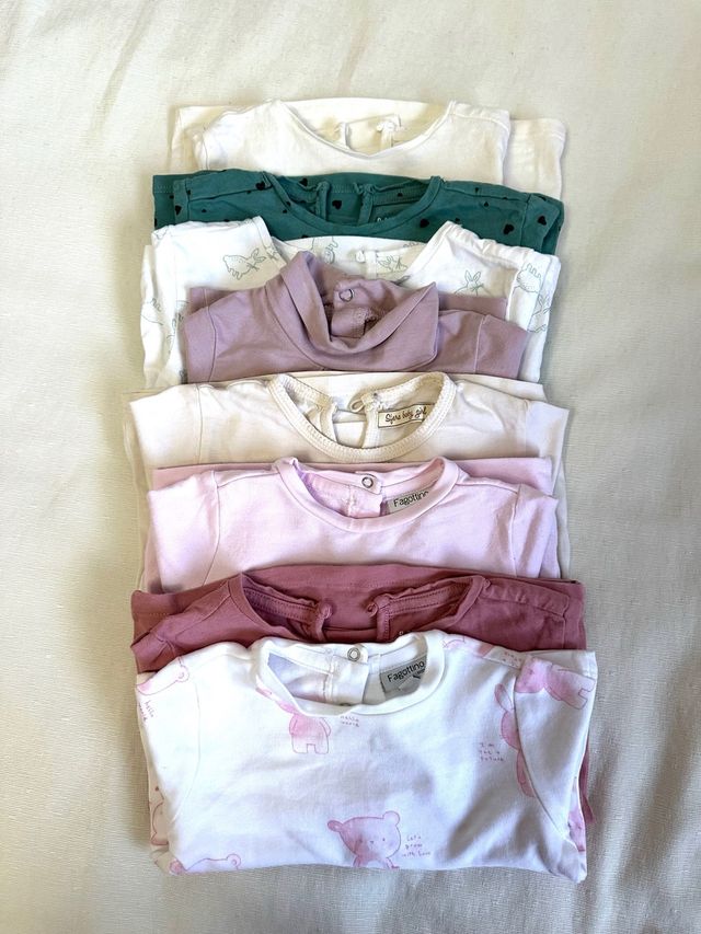 Lote 9 camisetas niña 6-9 meses