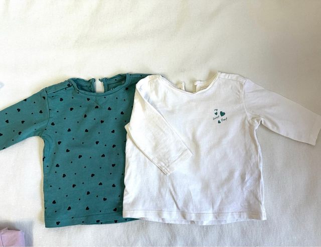 Lote 9 camisetas niña 6-9 meses