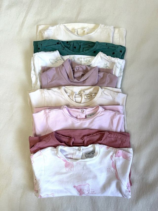 Lote 9 camisetas niña 6-9 meses