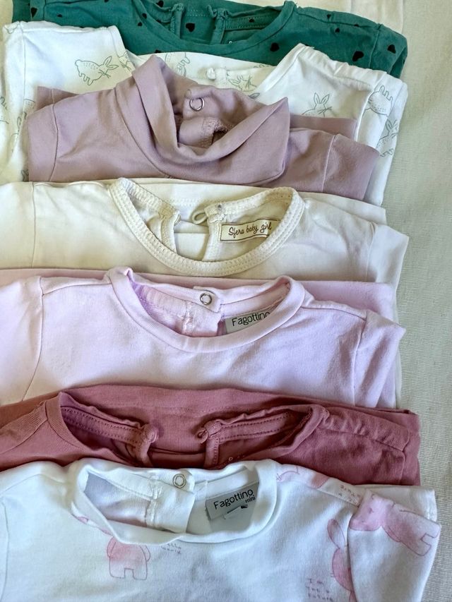 Lote 9 camisetas niña 6-9 meses