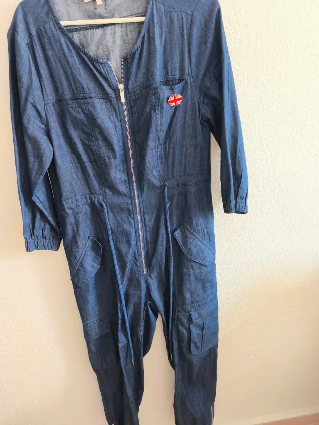 Mono largo vaquero con parche Union Jack