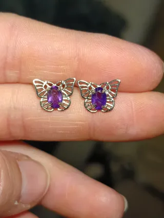 Pendientes Mariposa Plata 925  Amatista