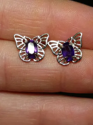Pendientes Mariposa Plata 925  Amatista