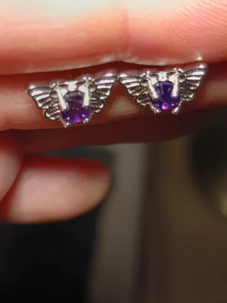 Pendientes Mariposa Plata 925  Amatista