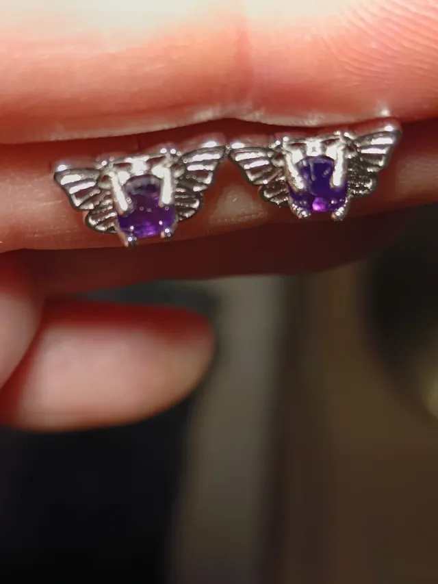 Pendientes Mariposa Plata 925  Amatista