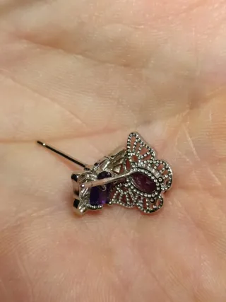 Pendientes Mariposa Plata 925  Amatista