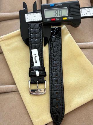 Correa de reloj negra 18mm para Longines