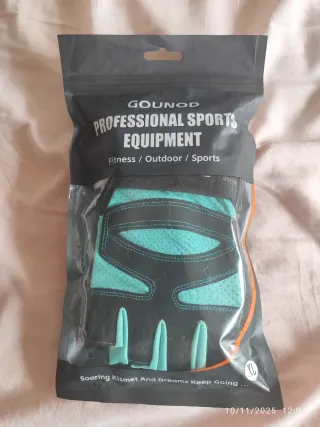Guantes Gimnasio GOUNOD L Negro/Turquesa