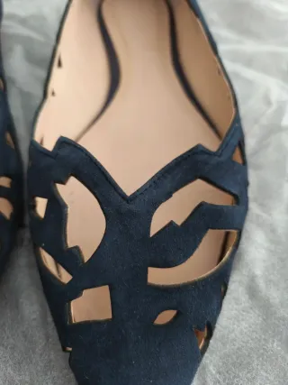 Bailarinas Zara Piel Troqueladas Vintage