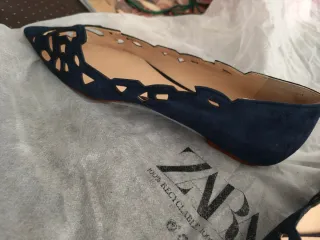 Bailarinas Zara Piel Troqueladas Vintage