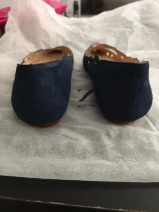 Bailarinas Zara Piel Troqueladas Vintage