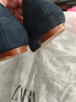 Bailarinas Zara Piel Troqueladas Vintage