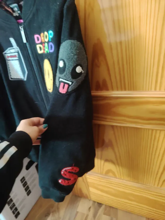 Chaqueta Bomber Drop Dead Negra Multicolor