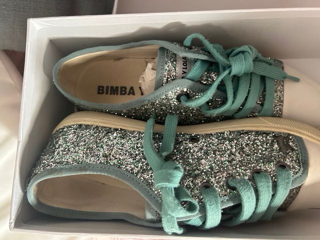 Zapatillas Bimba y Lola Glitter Plata/Verde