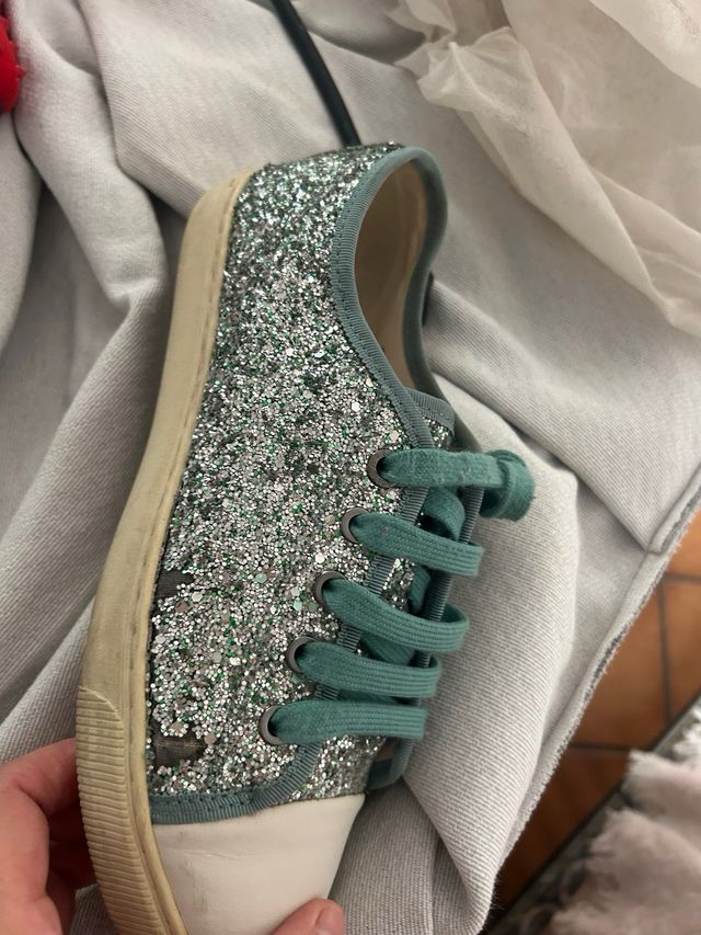 Zapatillas Bimba y Lola Glitter Plata/Verde