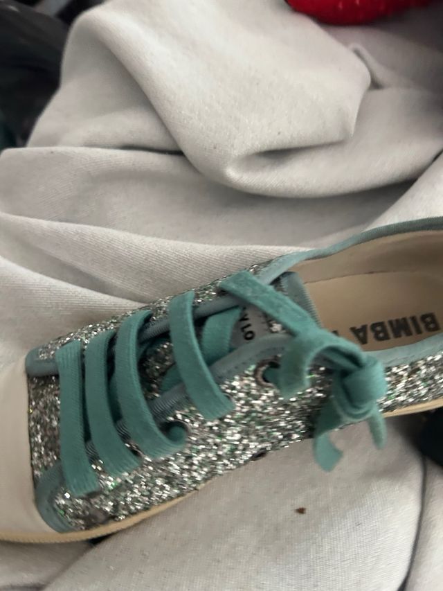 Zapatillas Bimba y Lola Glitter Plata/Verde