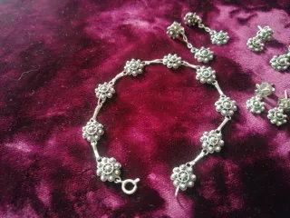 Antiguo, Pulsera y pendientes plata