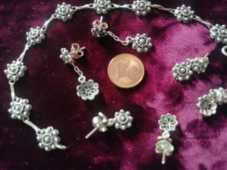 Antiguo, Pulsera y pendientes plata
