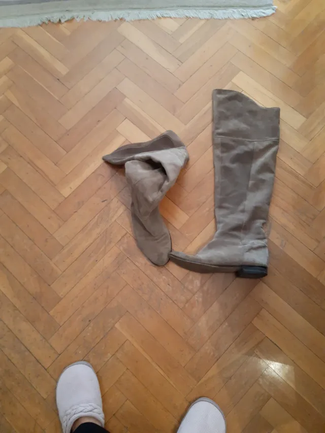 Botas altas ante beige/marrón