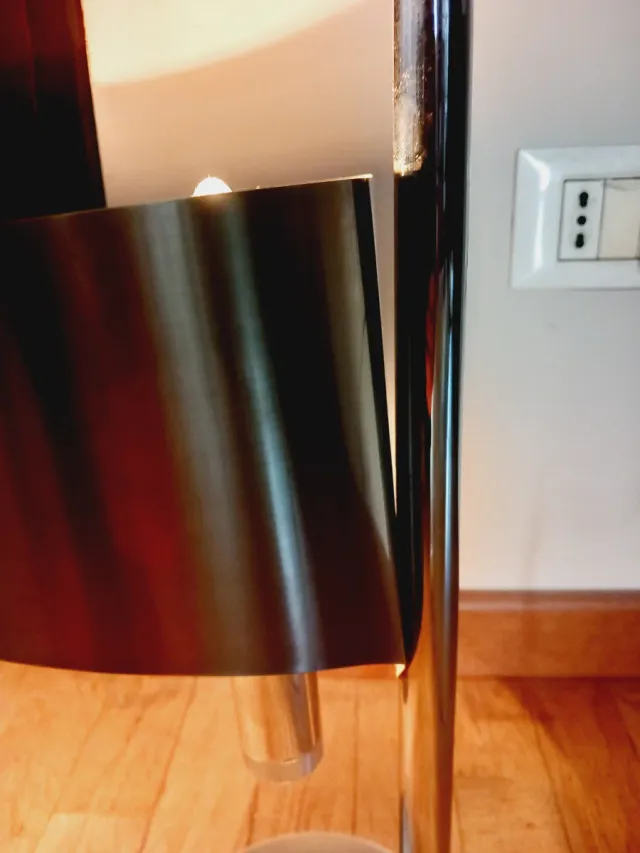 Lampada design anni '70 metallo cromato