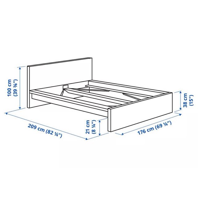 Struttura letto MALM alta bianco 160x200cm