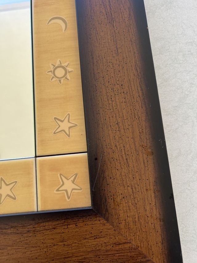 Espejo de pared - madera y ceramica L