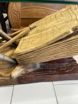 Mesa de centro cristal y madera