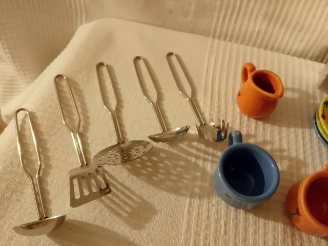 Juego Cocina Porcelana Tazas Tetera