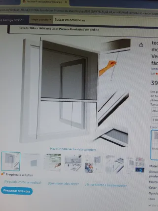 Mosquitera enrollable TecTake 90x160cm Blanca