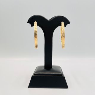 PENDIENTES ARO GRECA 18K