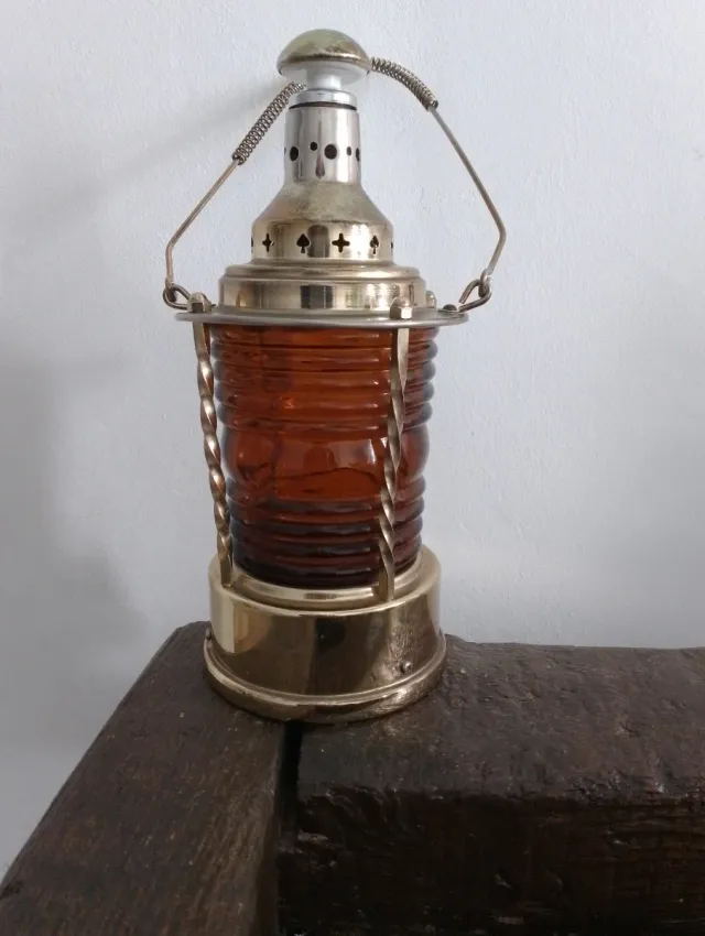 Lampada a Bottiglia Nautica Antica Ambra