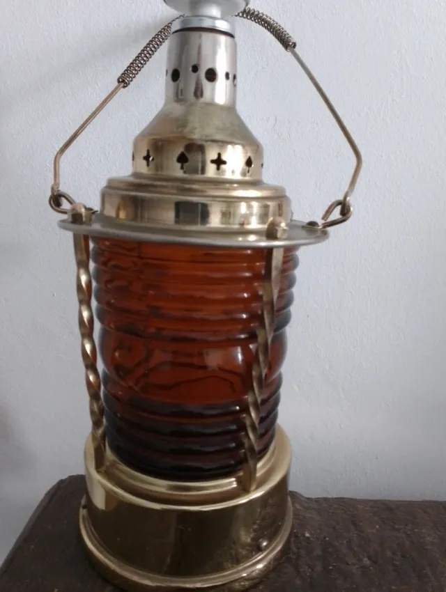 Lampada a Bottiglia Nautica Antica Ambra